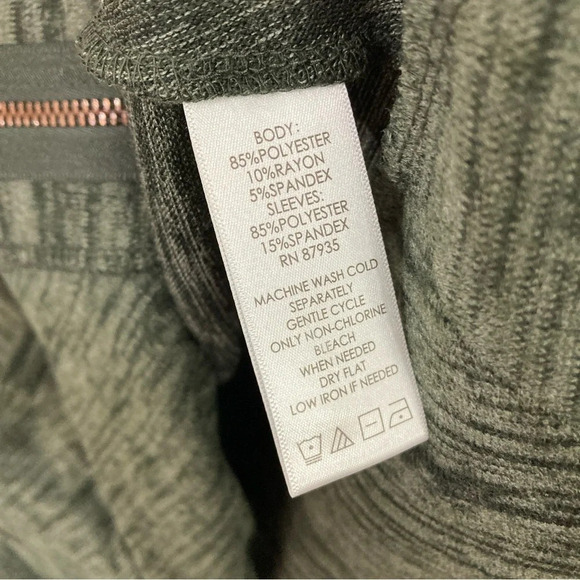 LOGO by Lori Goldstein Green Zip Up Lagenlook Oversized Jacket Large - Picture 8 of 10